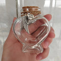 Heart-Shaped Pet Hair Storage Bottle Glass Corked Lid Cat Funeral Urn Transparent Pet Fur Keepsake Jar Pet Cremation