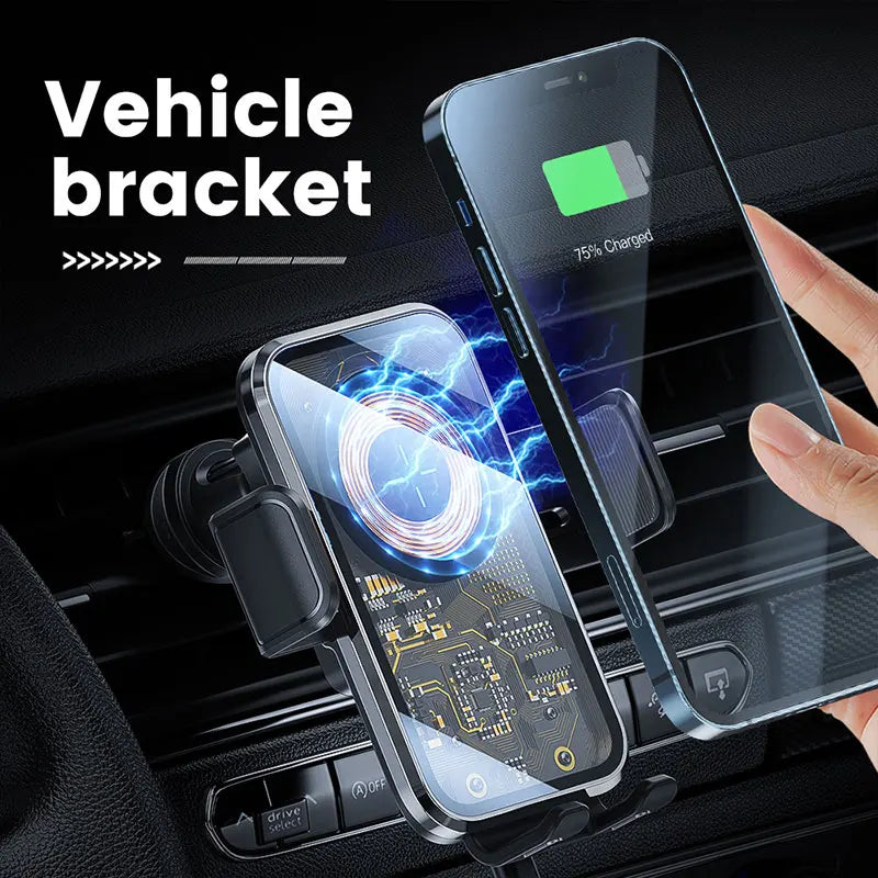 Car Wireless Charger Cd Slot Mount for iPhone Smart Wireless Charger Stand for Xiaomi Huawei Fast Charging