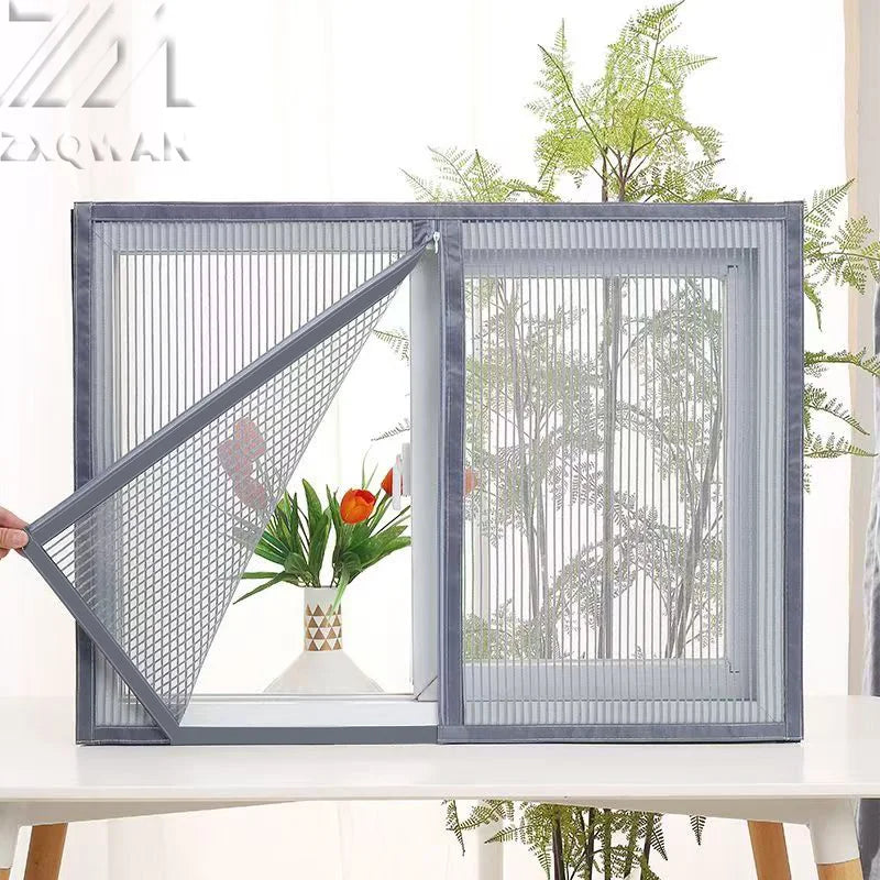 Anti cat scratch diamond mesh screen window, cat keeping seal window, no punching, self-adhesive mosquito proof pet mesh