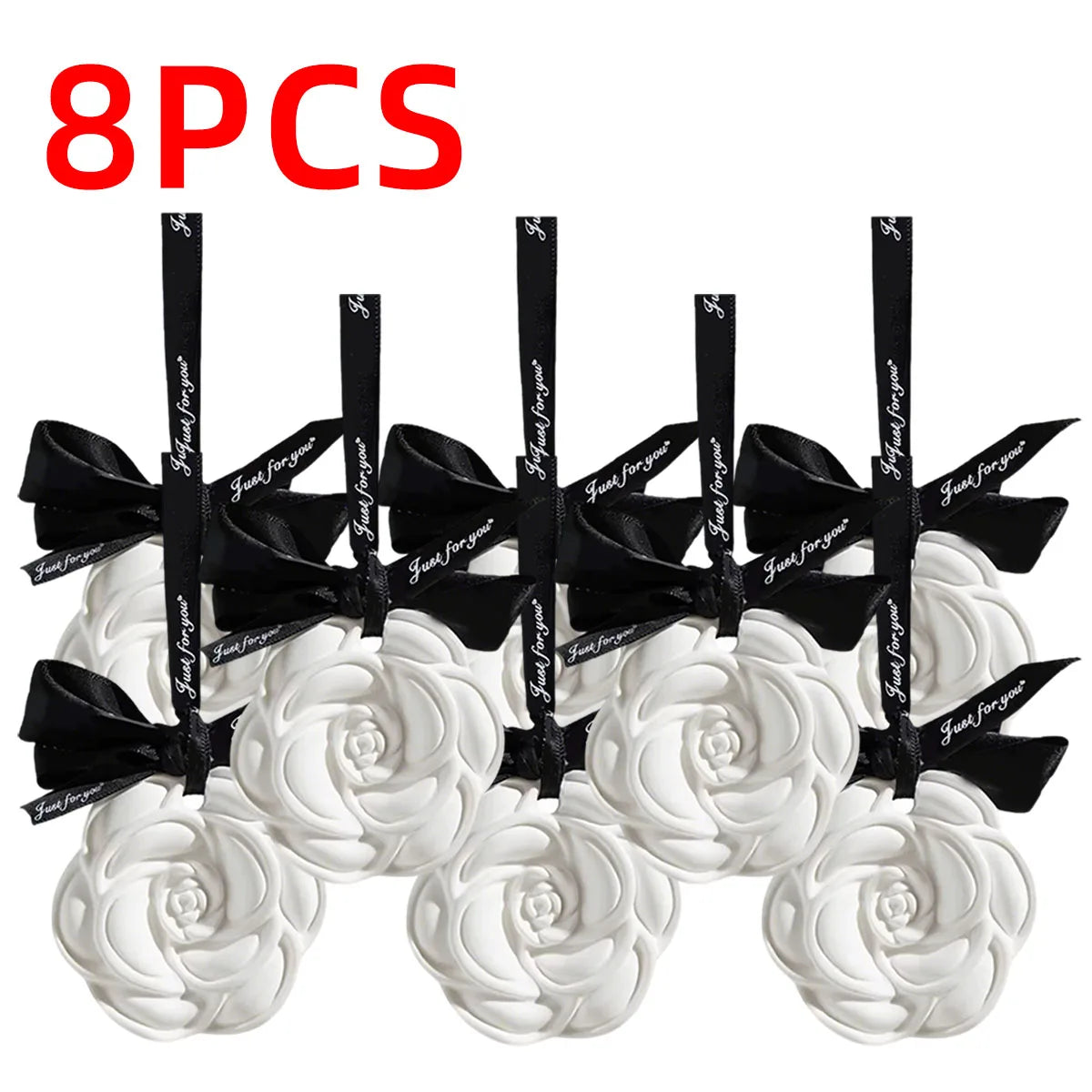 1/10PCS Camellia Gypsum Aromatherapy Pendant For Car Home Decor Suitable For Home Cabinets Drawers And Car Hanging Ornaments