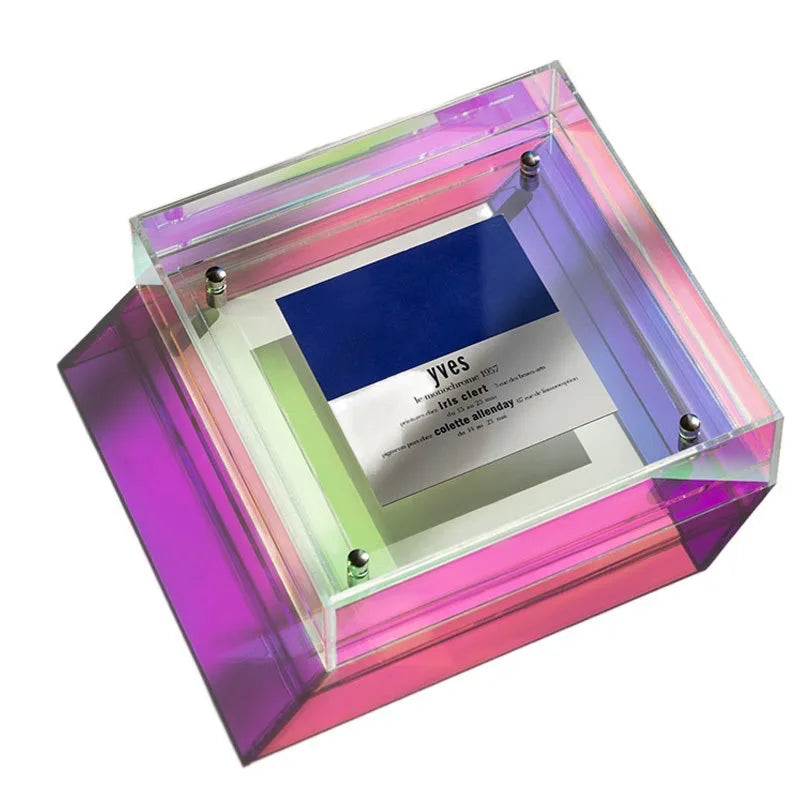 Color Acrylic Picture Frame Pendulum Table Square 4-inch Postcard Double-sided Display Stand Transparent Picture Frame Picture