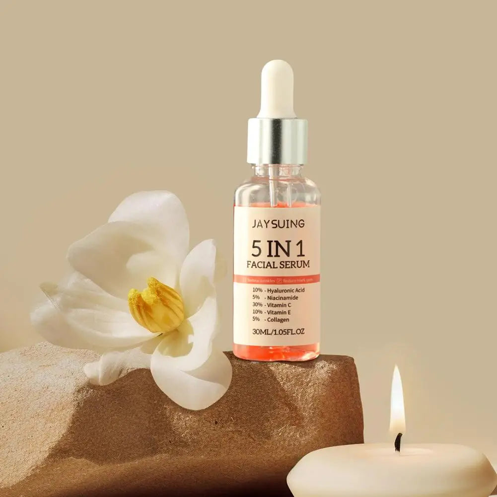 1/2/3pcs 30ml 5 In 1 Face Serum Moisturizing Vitamin C Hyaluronic Acid Facial Serum Shrink Pores Skin Care
