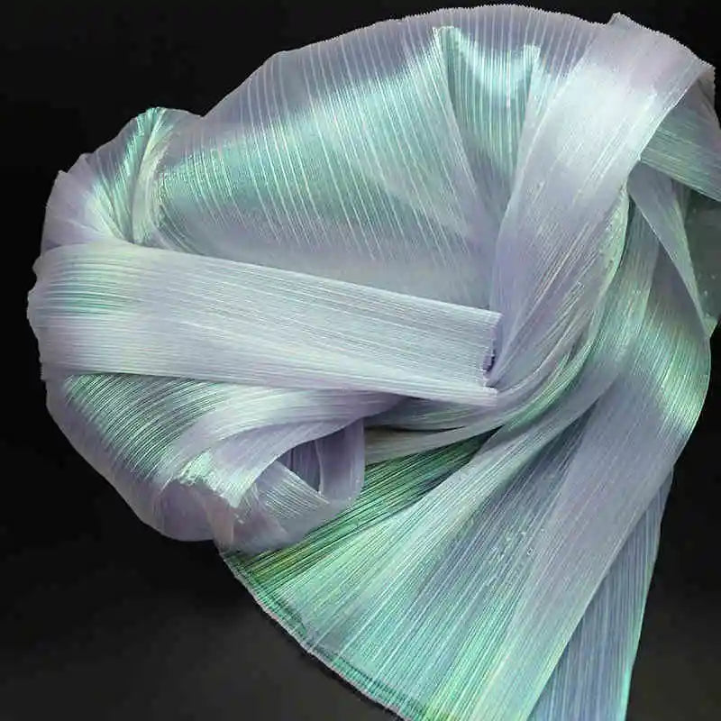 Accordion Soft Pleated Texture Fold Organza Fabric Wedding Bouquet Decoration Stage Background Designer DIY Sewing Fabric