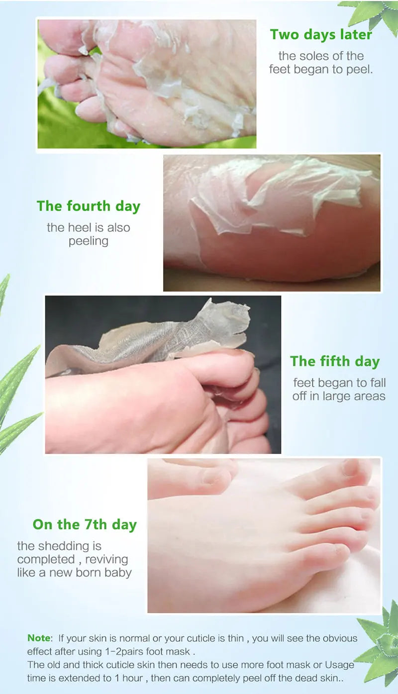 1-10Pcs Exfoliating Foot Mask Foot Spa Pedicure Socks Removing Dead Skin Whitening Heels Peeling Anti Cracked Foot Skin Care