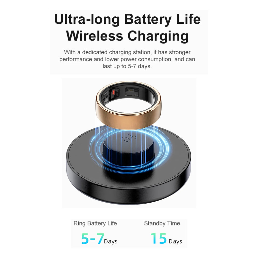 Uhoofit R10 Smart Ring with Charging Dock Men Women