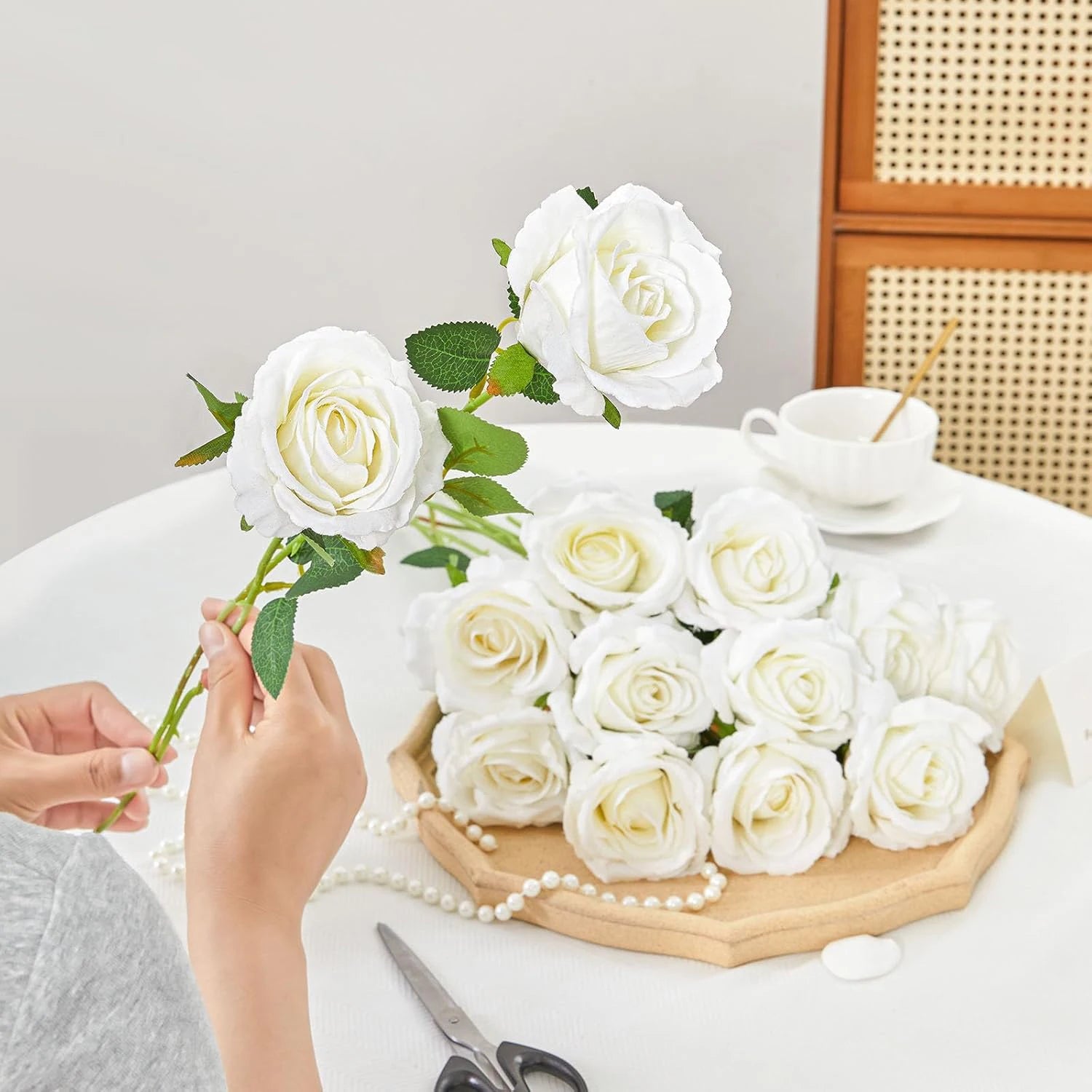 5/10pcs Artificial Flowers Silk Rose Hom Decor Wedding Bridal Bouquet Outdoor Garden Arch Accessory Valentine's Day Diy Gift Box