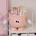 Creative Pen Holder with Hook Table Cute Stationery Storage Box Pen Holder Rack Student Children Girls Desk Organizer