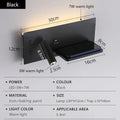 Multi Functional Wall lamp with Mobile phone Wireless charger switch USB interface Bedroom Night light LED Reading wall light