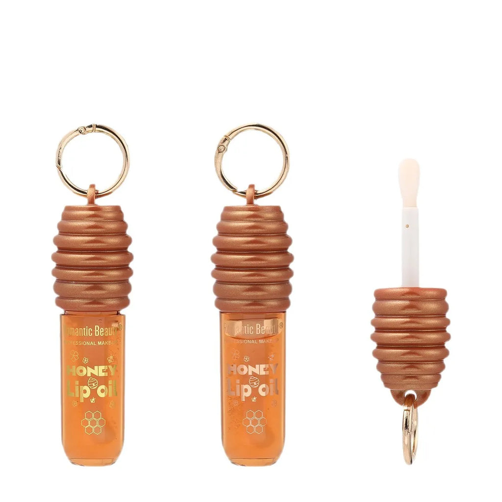 Honey Lip Oil Essence Moisturizing Lip Gloss with Keychain