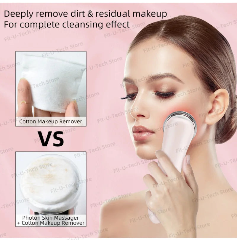 EMS Facial Massager LED Light therapy Sonic Ion Vibration Skin Tightening Face Lifting Anti Wrinkle Beauty Device Skin Care Tool