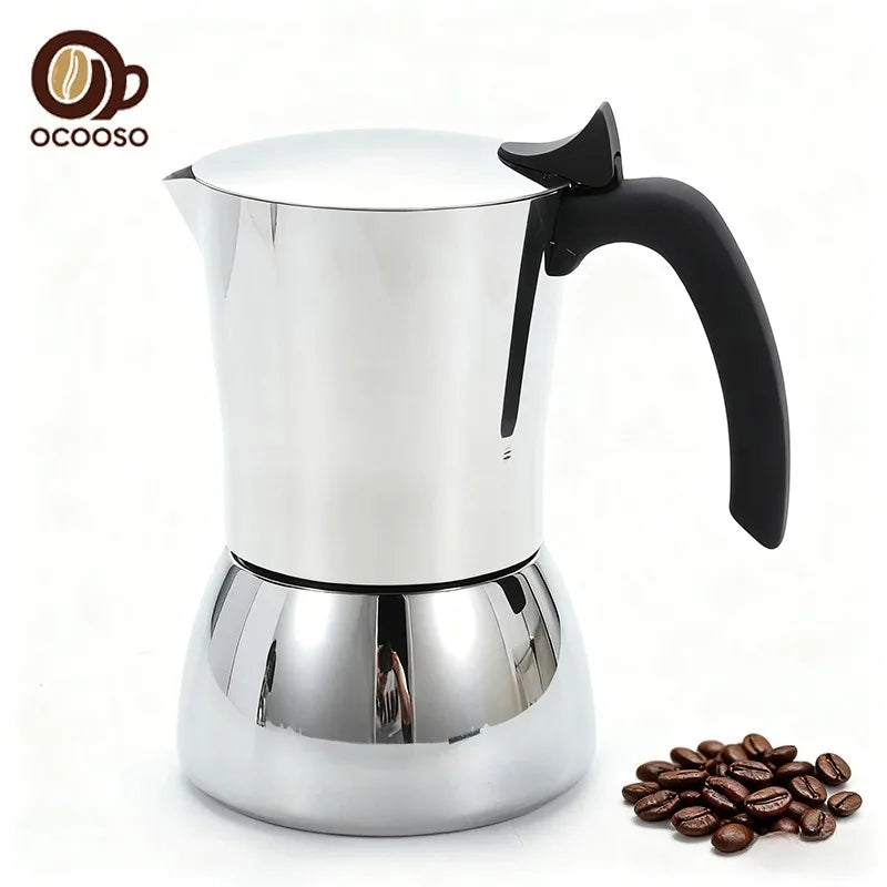 Stainless Steel Moka Pot Stovetop Espresso Maker Espresso Italian Coffee Percolator Make for Home Office Coffee Shop Camping Use