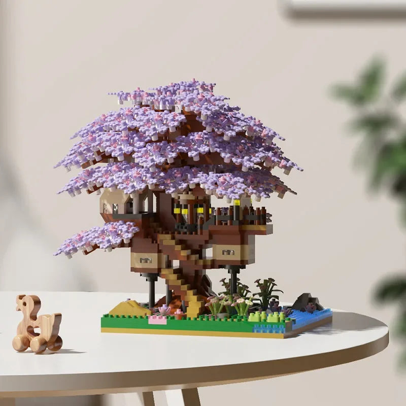 DIY Sakura Tree Building Blocks Set Diy Cherry Blossom Bricks with