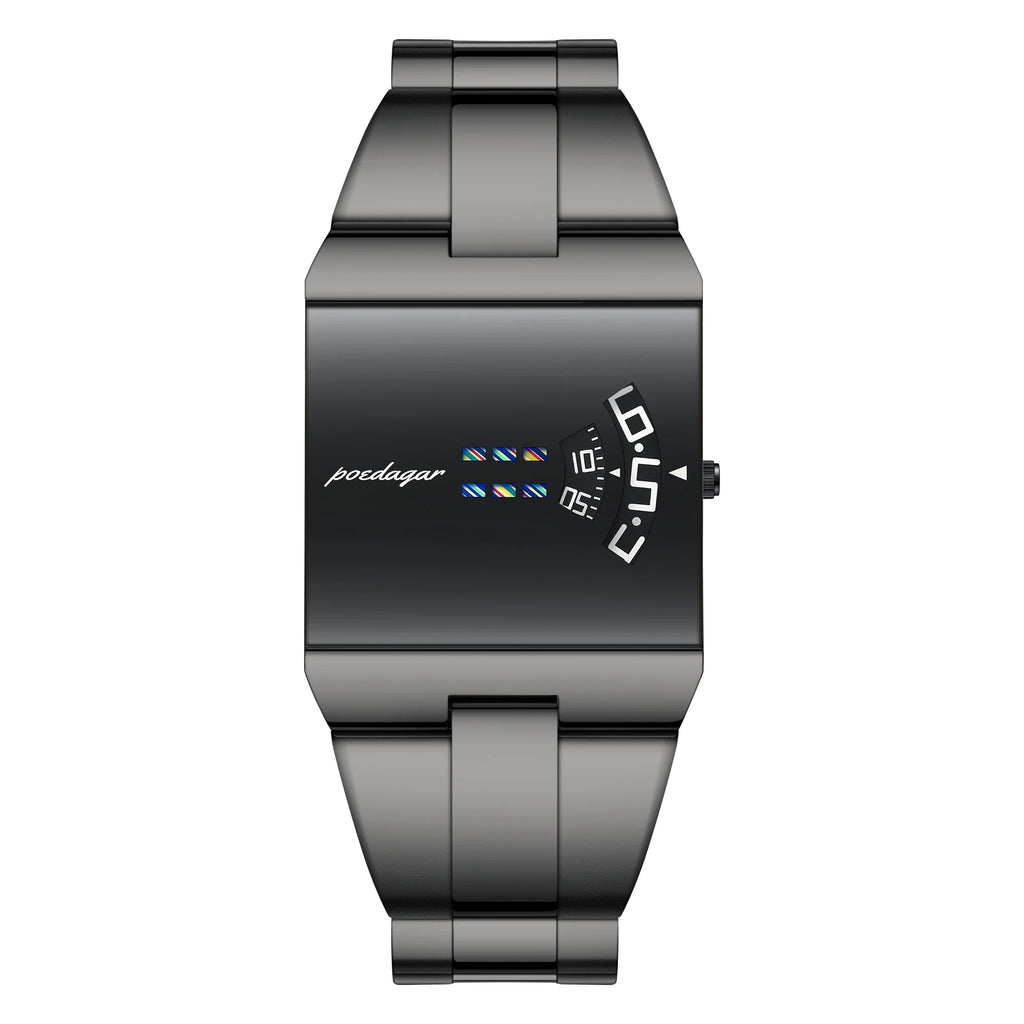 POEDAGAR Fashion Original Men Clock Waterproof Stainless Steel Creative