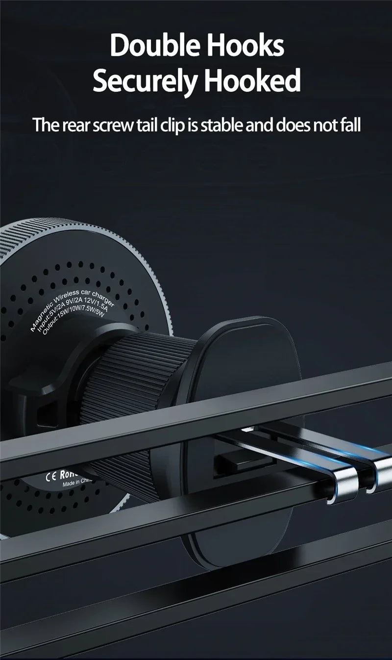 Magnetic Car Wireless Charger Stand Bracket Magnet Car Phone Holder Mount Fast Charging Station for iPhone 15 14 13 12 Pro Max