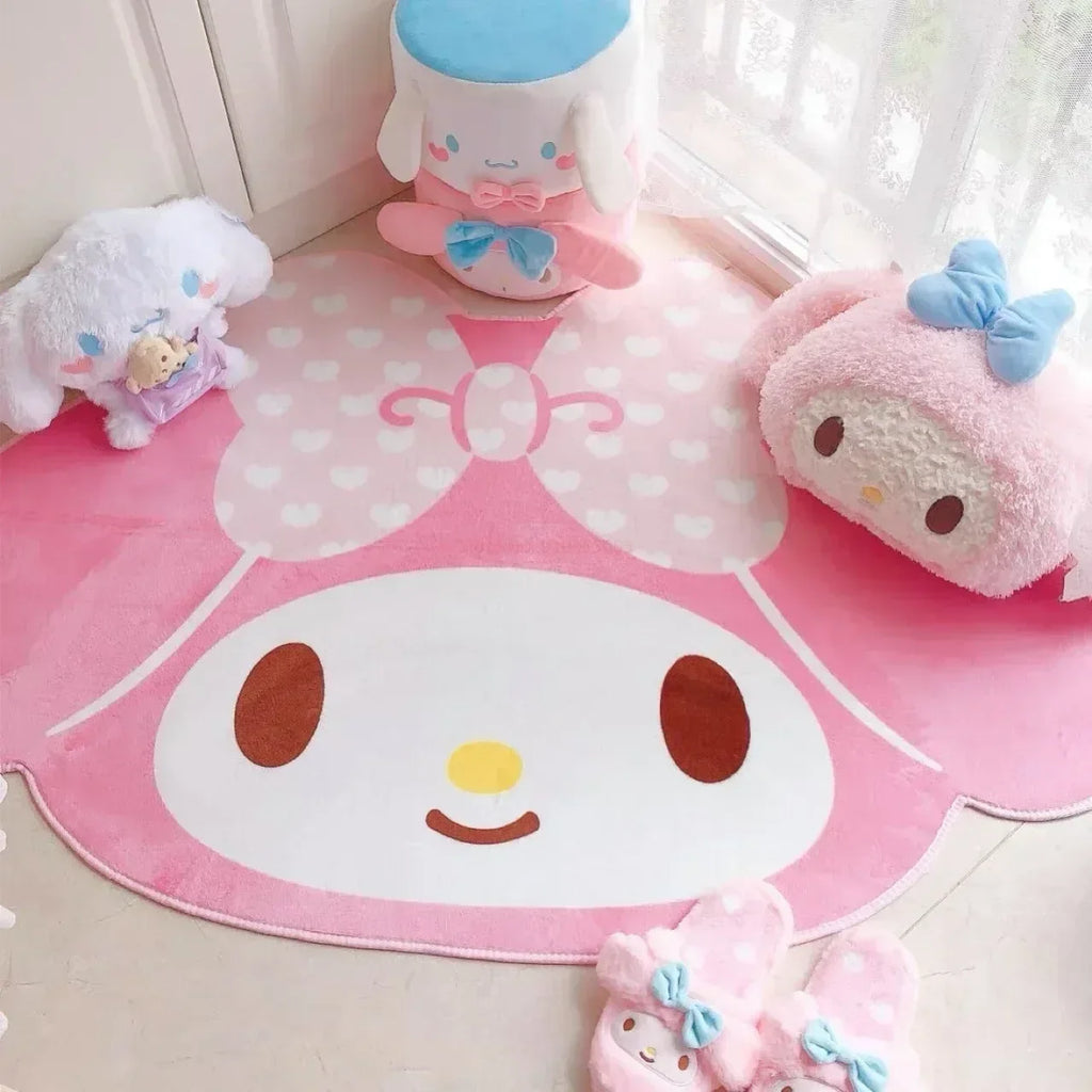 Cute My Melody Carpet Kawaii Home Soft Fur Rugs Girls Bedroom Living Room Floor Mat Doormat Decoration Cartoon Gift For Woman