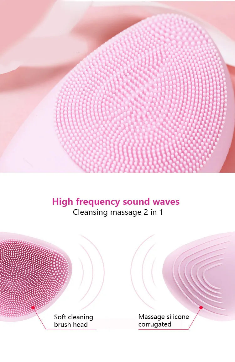 Mini Electric Face Washer Cleanser Silicone Facial Cleanser Waterproof
