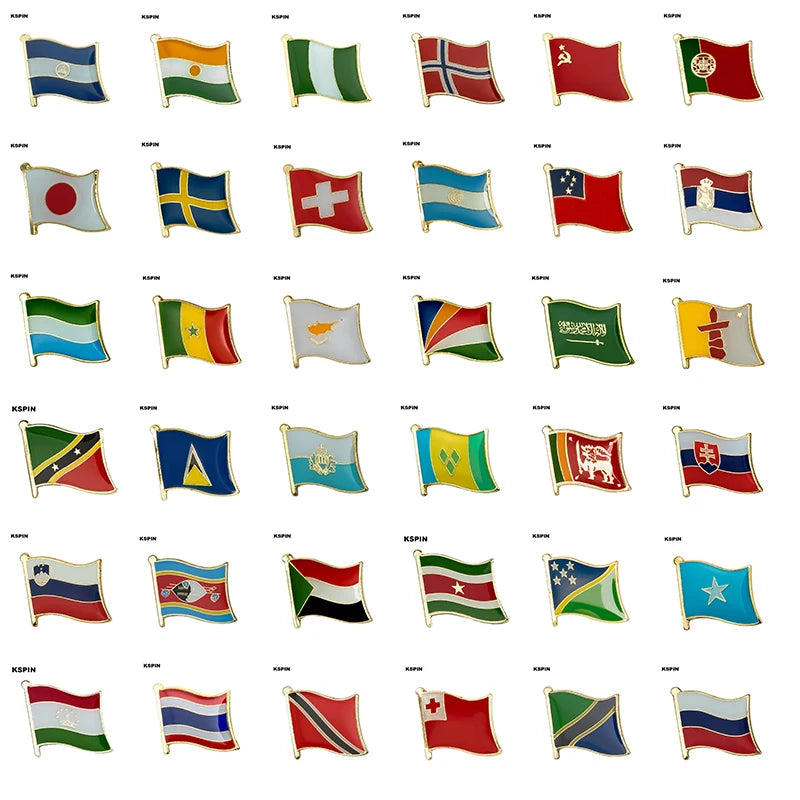 10pcs a lot   Flag Laple Pin Badge Brooch Cambodia Canada Czech Rep. Zimbabwe Kuwait Croatia Kenya Kazakhstan Haiti
