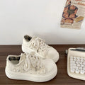 Star Patch Denim Platform Trainers Lolita Chunky Canvas Sneakers