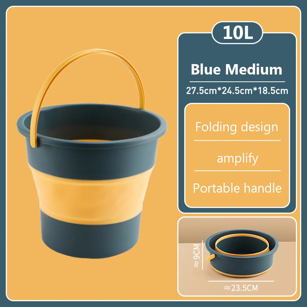 3-5-10L Portable Folding Bucket for Washing Outdoor Foldable Silicone Water Bucket Camping Items Fishing Bucket Car Wash Buckets