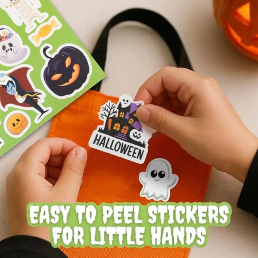 Halloween Stickers for Kids: 200-Piece Bulk Set of Spooky-Themed