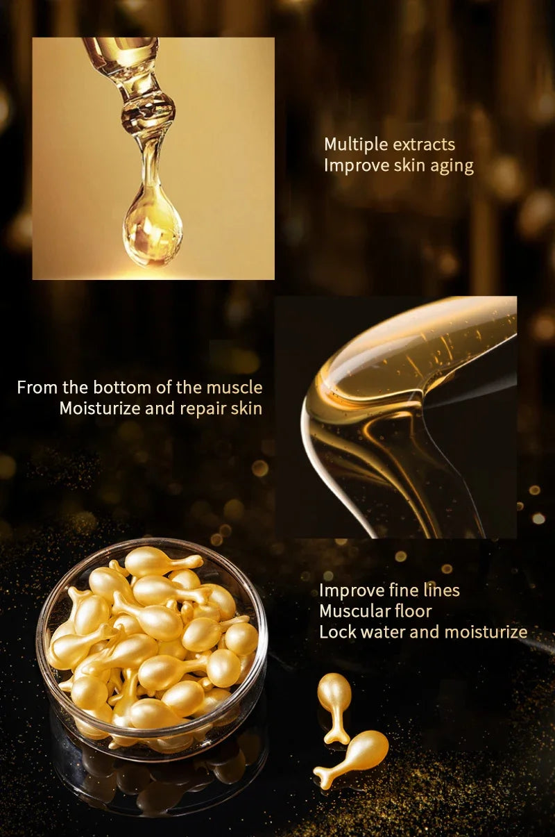 50Pcs Collagen Face Care Capsules Serum Spot Acne Wrinkle Remover Firming Whitening Hyaluronic Acid Essence Korean Skin Care
