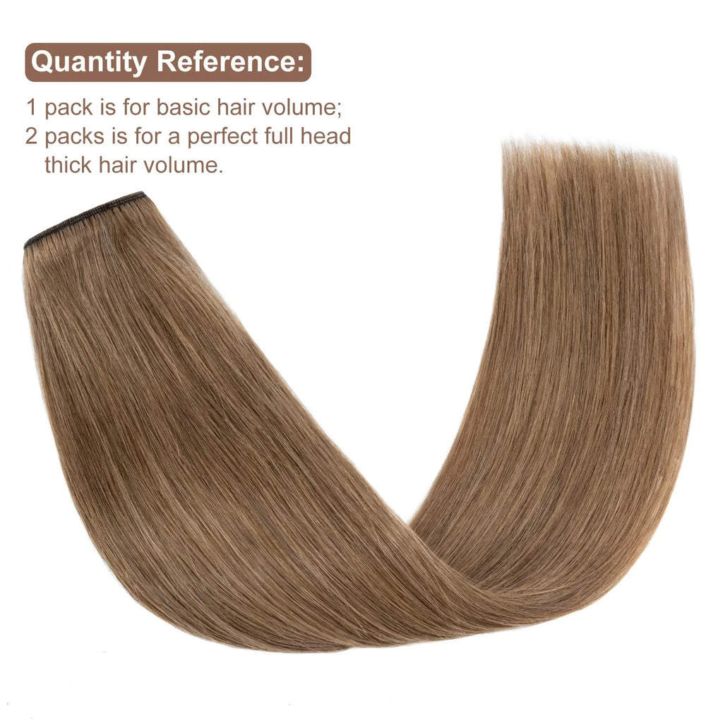Clip In Hair Extensions #6 Chestnut Brown Double Weft