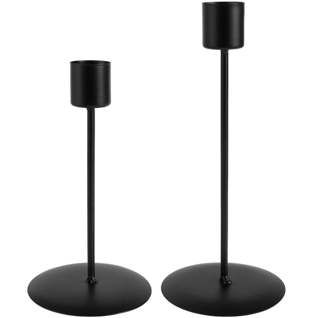 Candle Holder 2Pcs Metal Candlestick Holder for Taper Candle Decorative Black Candle Holder for Home Decor Wedding Dinning Party
