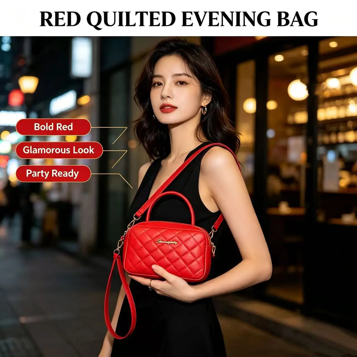 Women's Small Crossbody Bag Trend Diamond Grid embroidery Camera