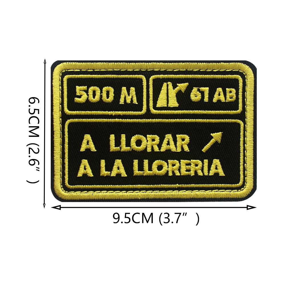 20kg Strength Lifting Barbell 500m A Llorar A Dar Por Patch PVC Emblem With Hook Fastening For Backpack Cap Vest Helmet Uniform
