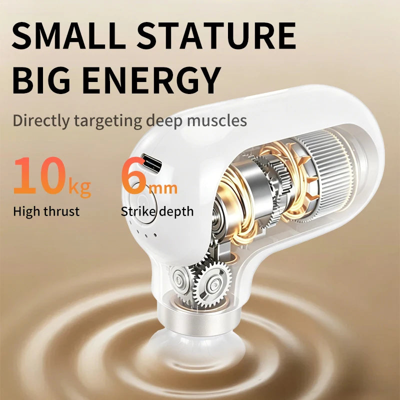 JianYouCare mini massage gun Deep Tissue Percussion Handheld Muscle Massager Relieve face body back fatigue Neck Grab Fascia Gun