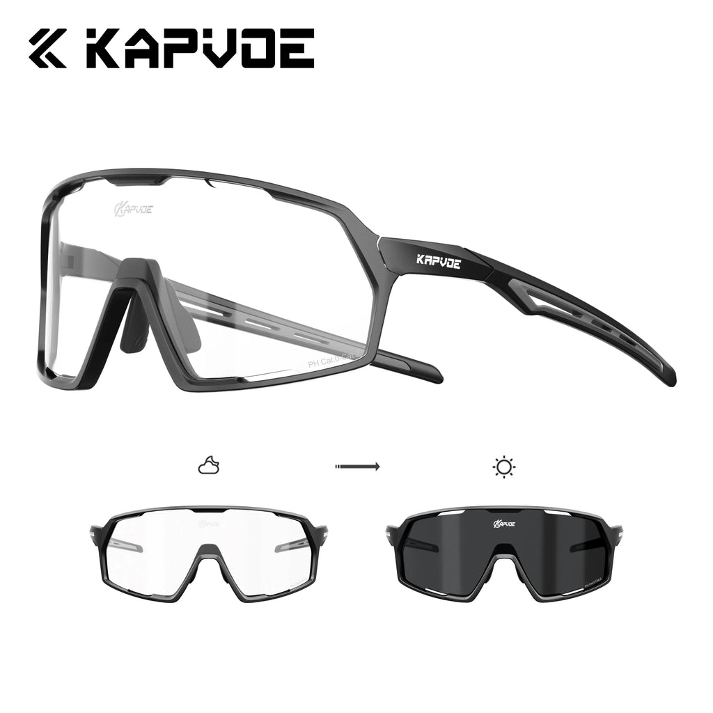 Kapvoe UV400 Photochromic Sunglasses on Sale Polarized Cycling Glasses