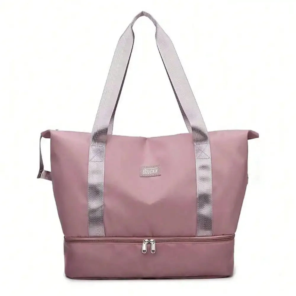 Large Capacity Travel Tote Bag with Shoe Compartment