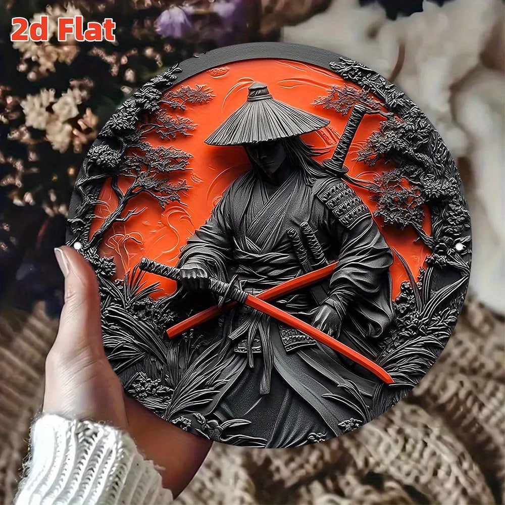 2D Flat "Samurai Red Sun"