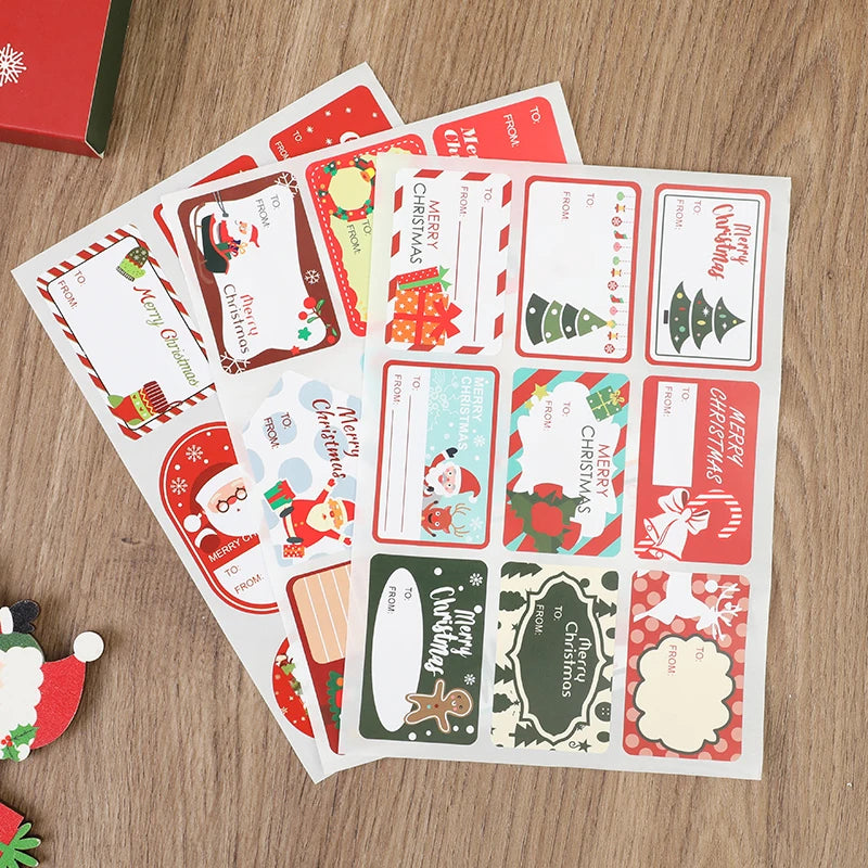 90pcs/10sheets Christmas Stickers,Writeable "To/From" Labels For Christmas Gifts,Envelope Sealing, Party Favors Decor,Diy Crafts