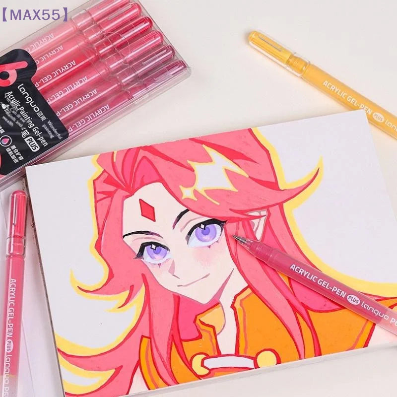 【MAX-55】1 Set Multi-Color Gel Pen Student Neutral Pen 6