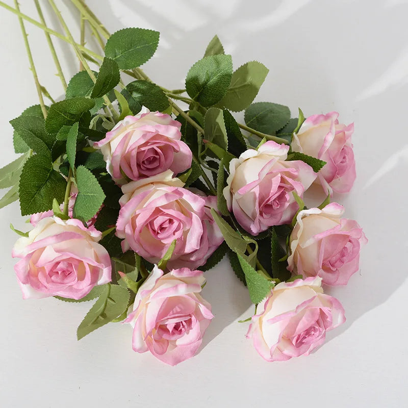 3/5/10/20pcs Silk Artificial Roses Flowers Bouquet Beautiful Fake Roses for Wedding Home Decor Fake Flowers Valentine's Day Gift