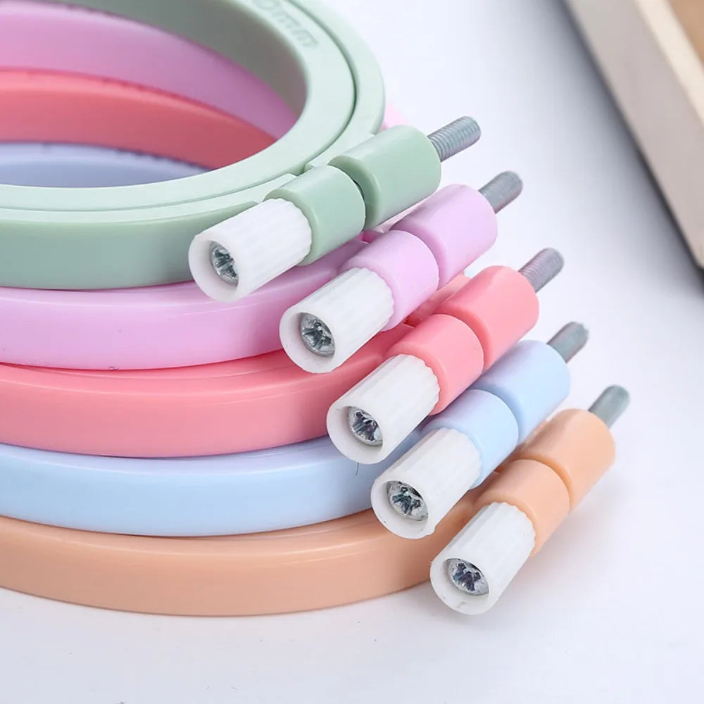Oval/Square Plastic Embroidery Hoops Frame Color Embroidery Hoop Rings For Household DIY Cross Stitch Sewing Needlecraft Tools