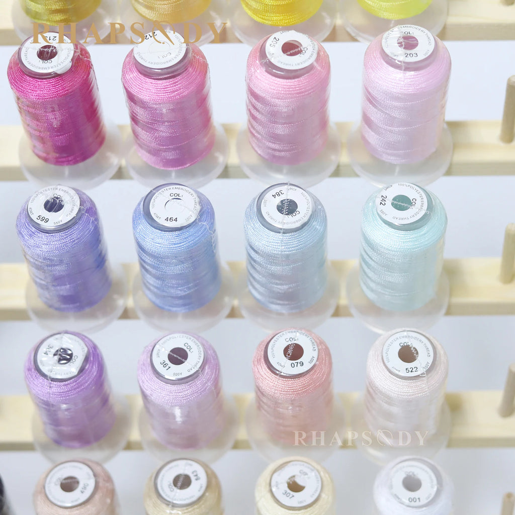 Rhapsody 40WT Polyester Embroidery Machine Thread 550Y 60 Colors Brother Babylock Janome Singer Pfaff Husqvarna Bernina Sewing