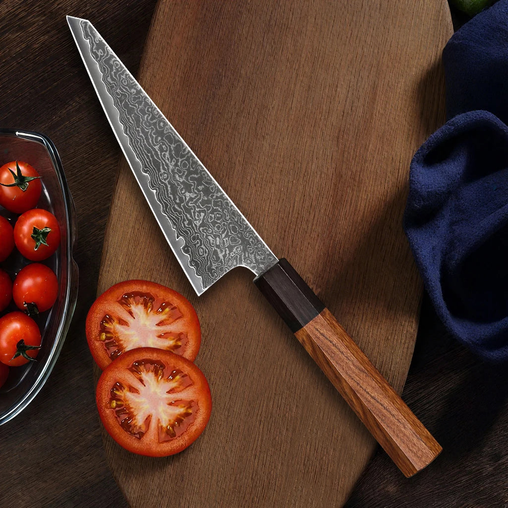 6" Japanese Honesuki Knife Hand Forged Damascus Steel Professional Kitchen Knives Chef Sharp Utility Boning Cooking Tools
