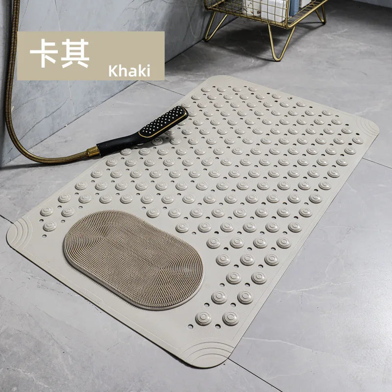 New Non-slip Bath Mat with Suction Cup and Drain Hole, Soft Machine-washable Shower Mat Non-slip Bath Mat