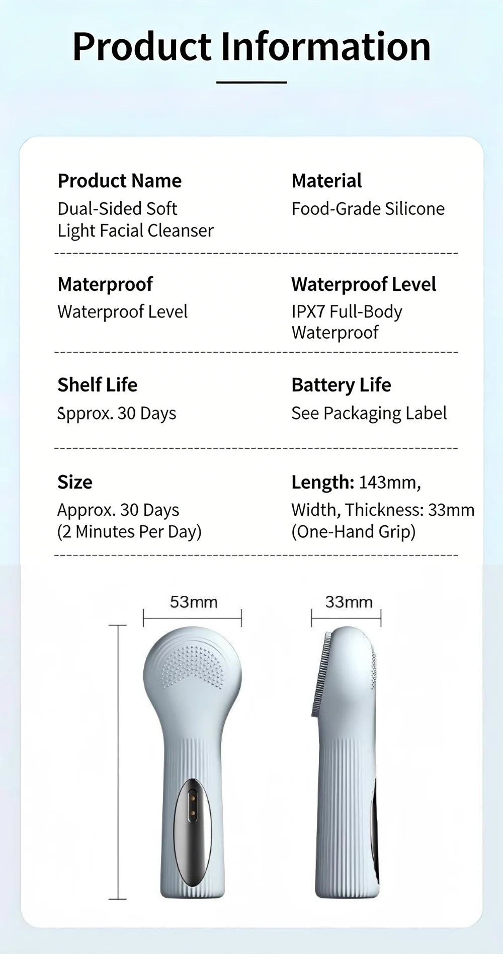 Double-Sided Eletrical Facial Cleansing Men Women Facial Cleansing Brush Heating Silicone Face Wash Brush Manual Clean Skin Care