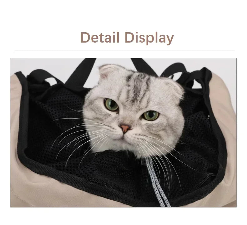 Solid Color Large Capacity Lightweight Cat Bag Go Out Portable Pet Bag Carrier Breathable Oxford Cloth Portable Pet Backpack