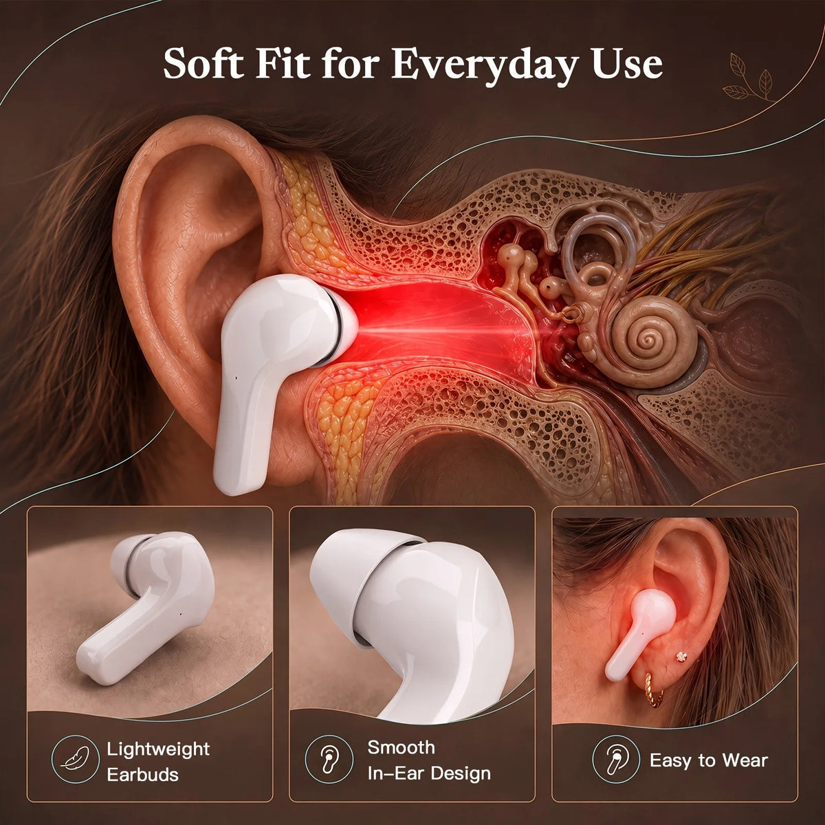 Cordless 650nm Ear Light Device for Tinnitus Otitis Media
