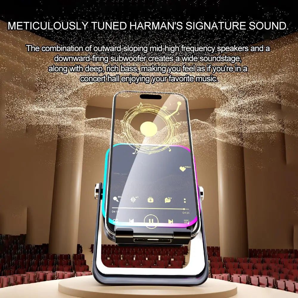 Multifunctional Bluetooth Speaker Magnetic Adjustable Desktop Tablet Bracket Support Portable Wireless Charger Phone Holder