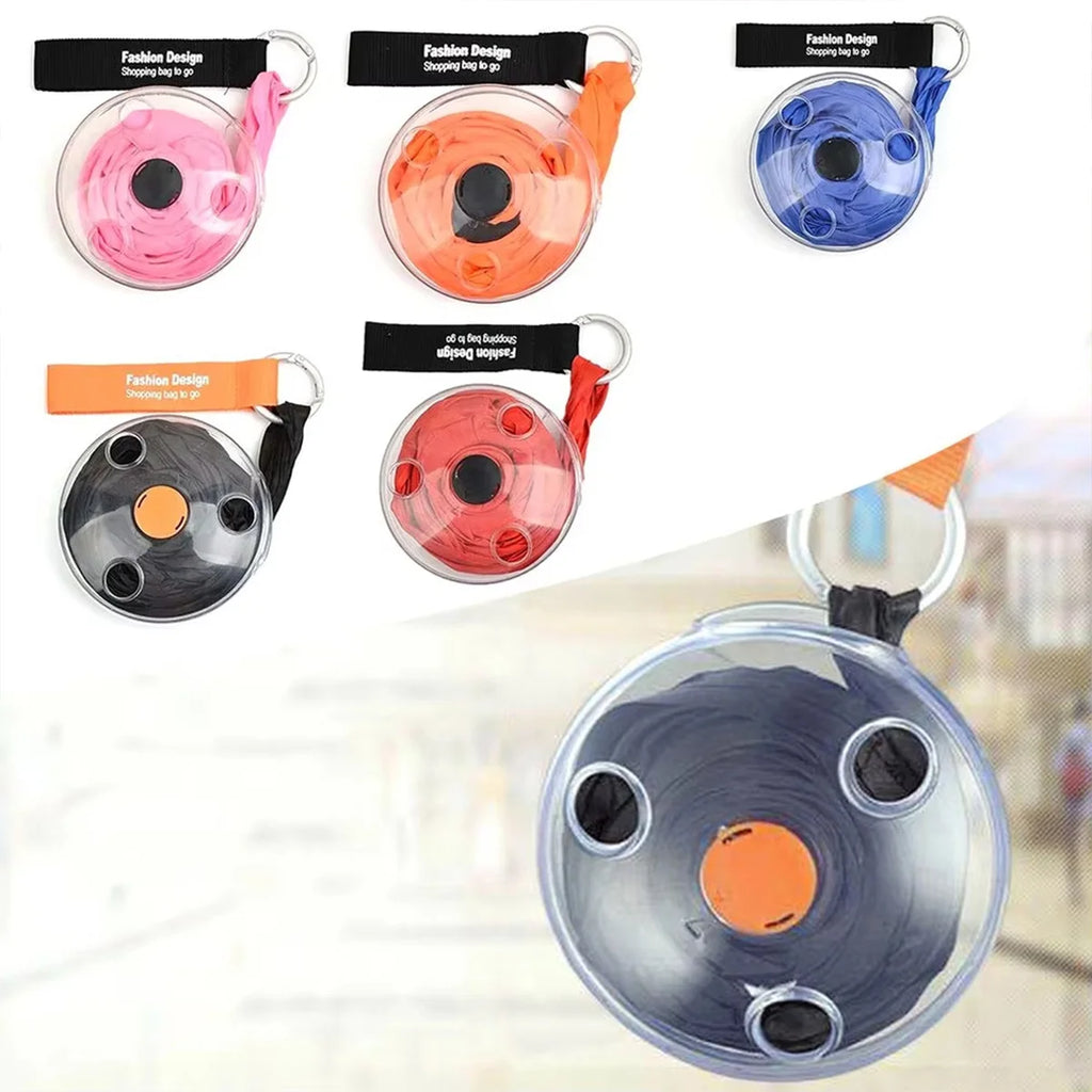 Portable Multi-functional Small Disc Folding Bag Eco Reusable Home Retractable Supermarket Shopping Storage Bag For Travels Shop
