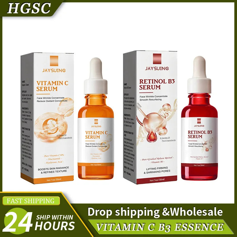 Jayswing Vitamin C B3 Essence Face Retinol Serum Deep Hydration Moisturizer Reduce Fine Lines Whitening Essence Skin Care
