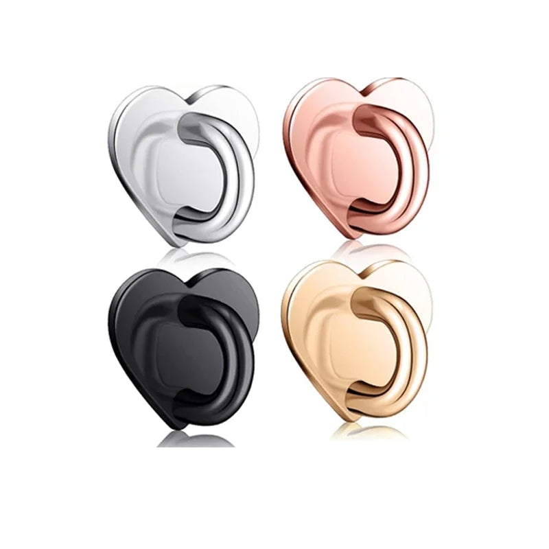Adhesive Metal Heart Phone Charm Holder Mobile Phone Case