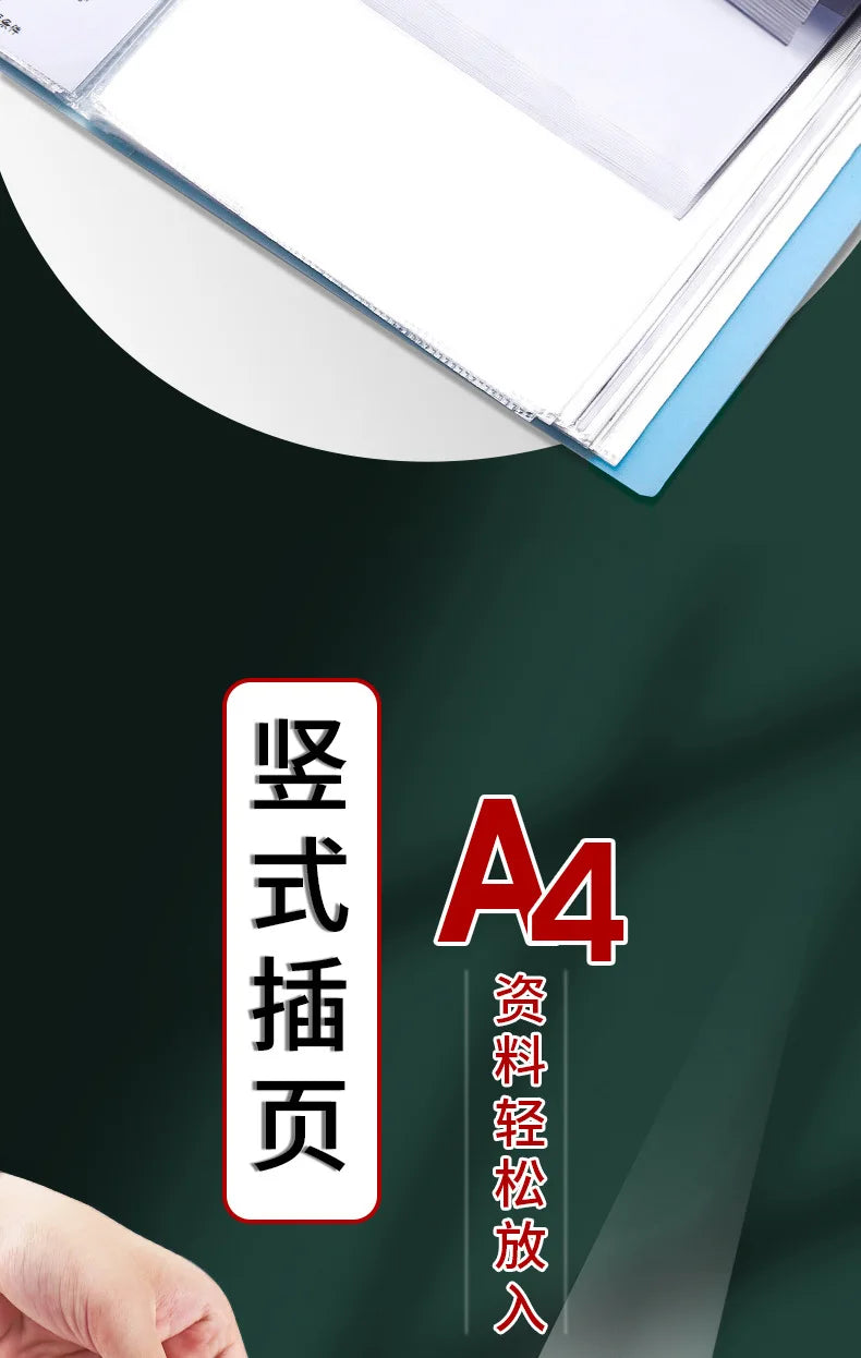 1PC A4 Plastic Budget Binder File Folders Documents Booklet Leaflet 30/60/100 Pages Office Student Supplies Desk Organizer