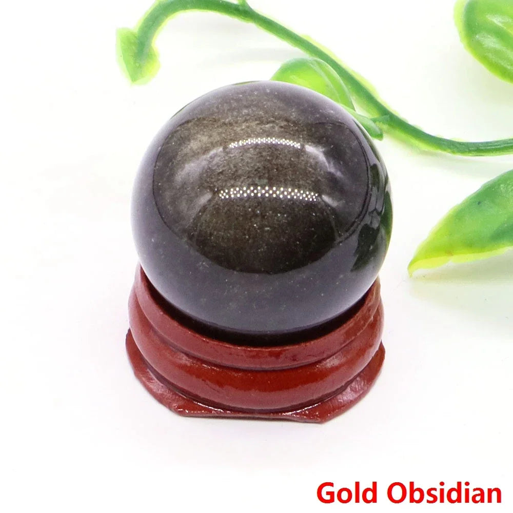 30MM Crystal Ball Natural Reiki Healing Quartz Stone Globe Energy Gemstone Fengshui Sphere Wicca Chakra Massage Home Decor Gifts