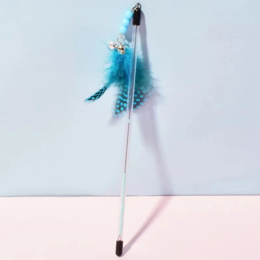 New Cat Toys Feather Cats Sticks Retractable Handle Cats Toy Feather Interactive Cat Toys with Kitten Teaser Toy Pet Products